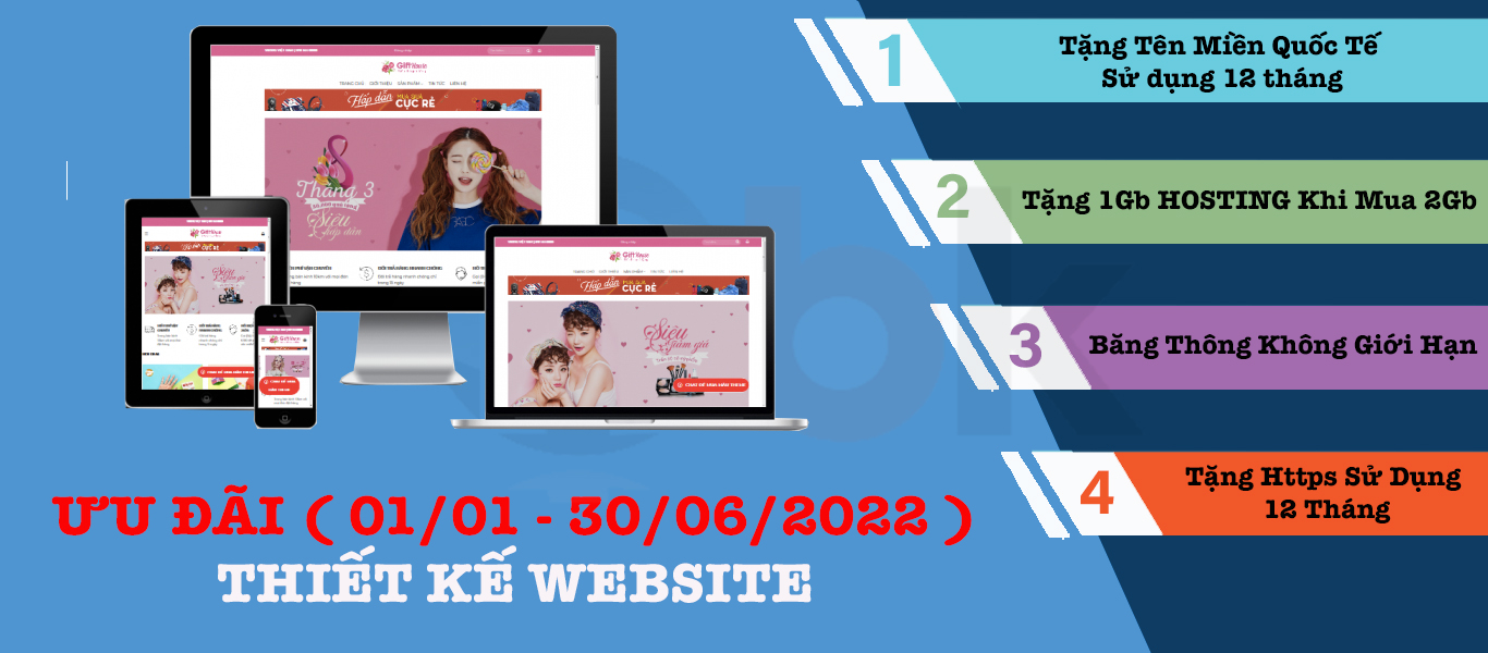 Khuyến mãi thiết kế Website