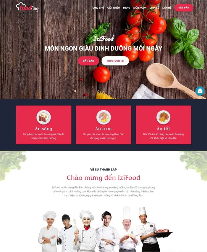 Mẫu website bán hàng thực phẩm Foodking