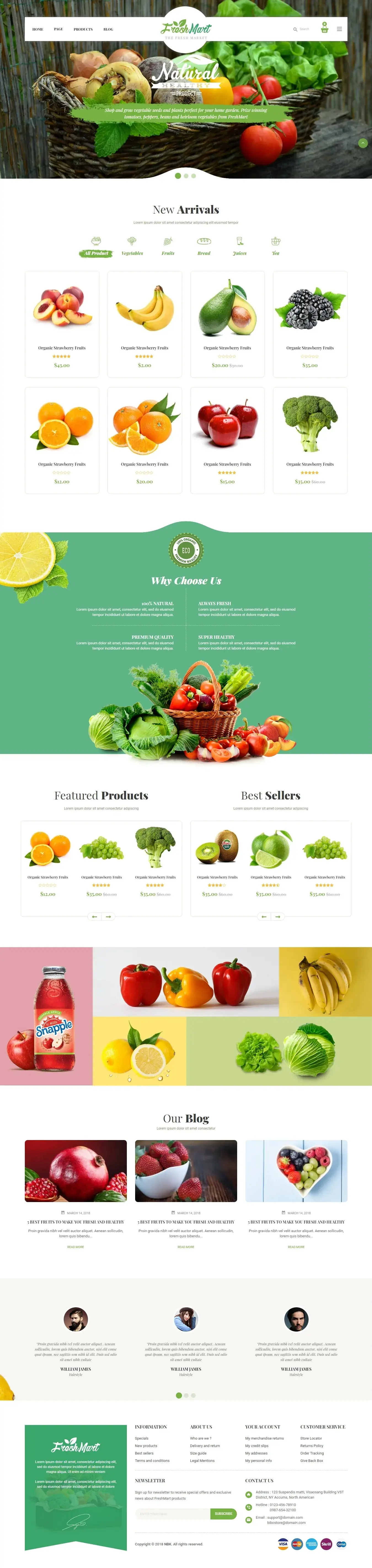 Mẫu website bách hóa Frest mart