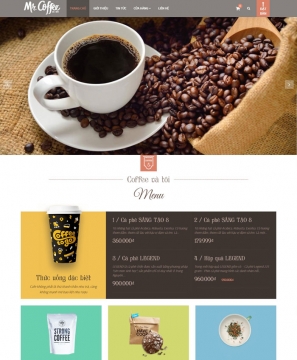 Mẫu website kinh doanh cafe My coffee