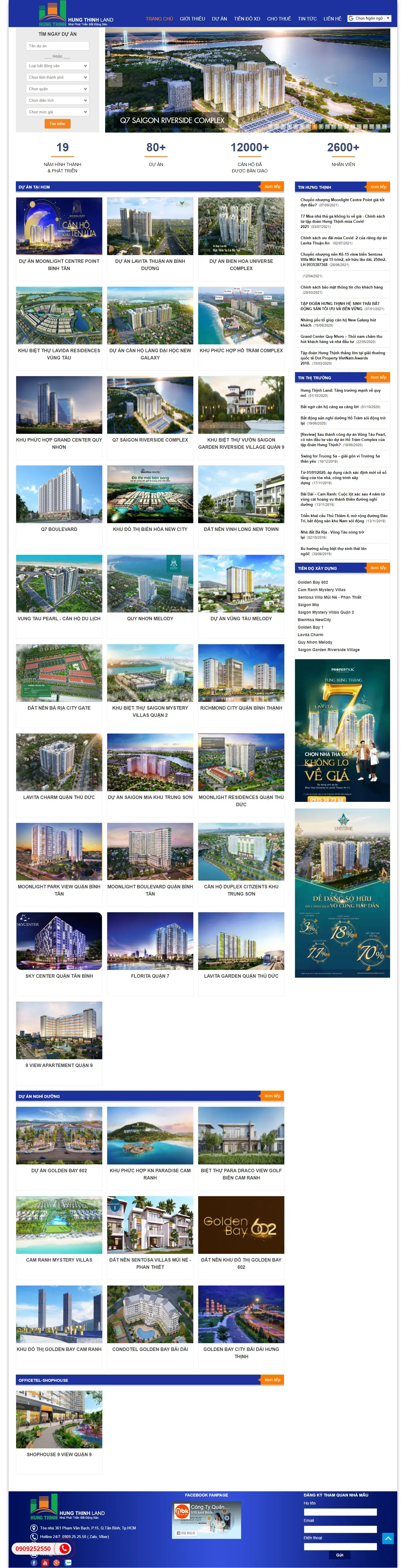 Mẫu website bất động sản Hưng Thịnh