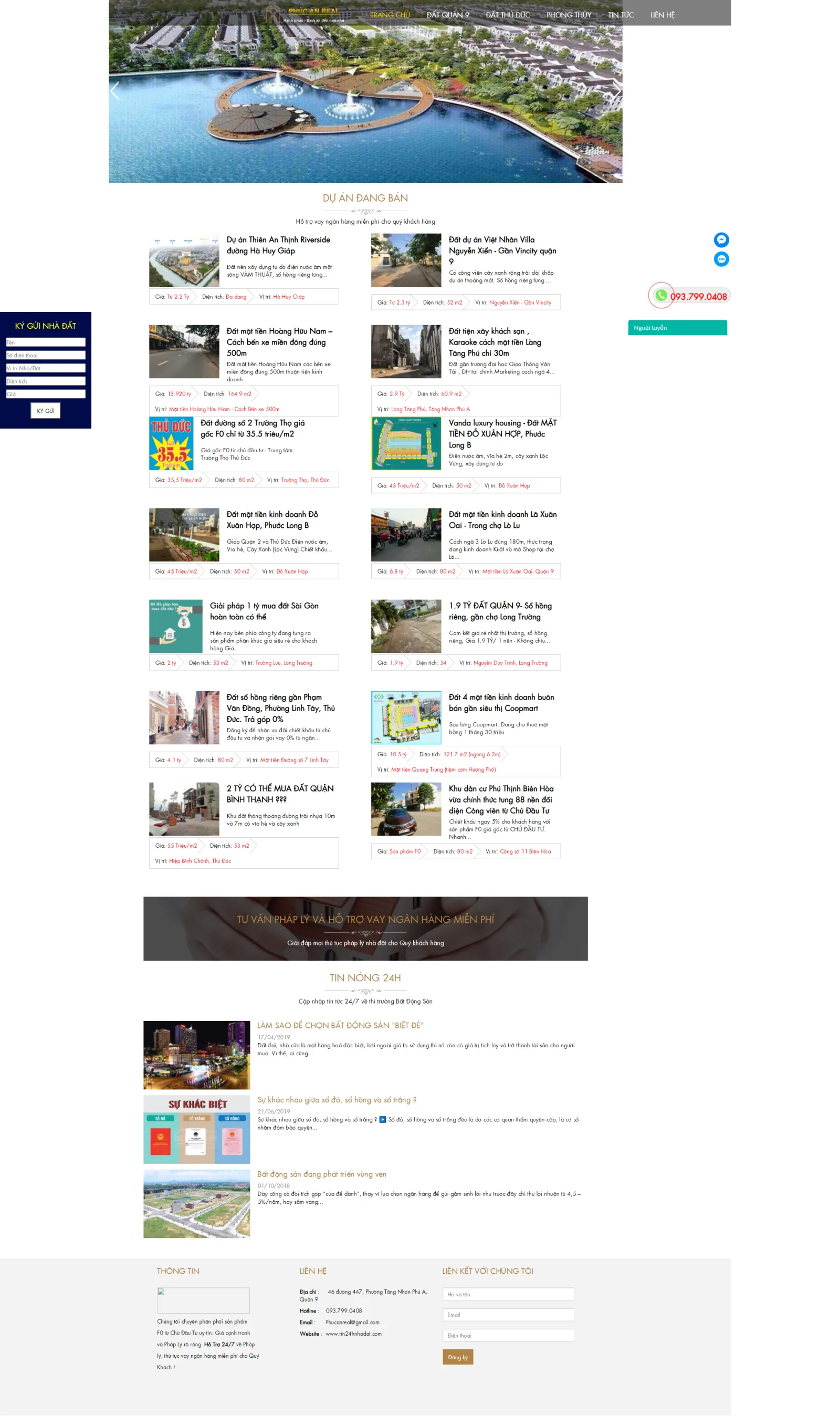 Mẫu website Phúc An Real