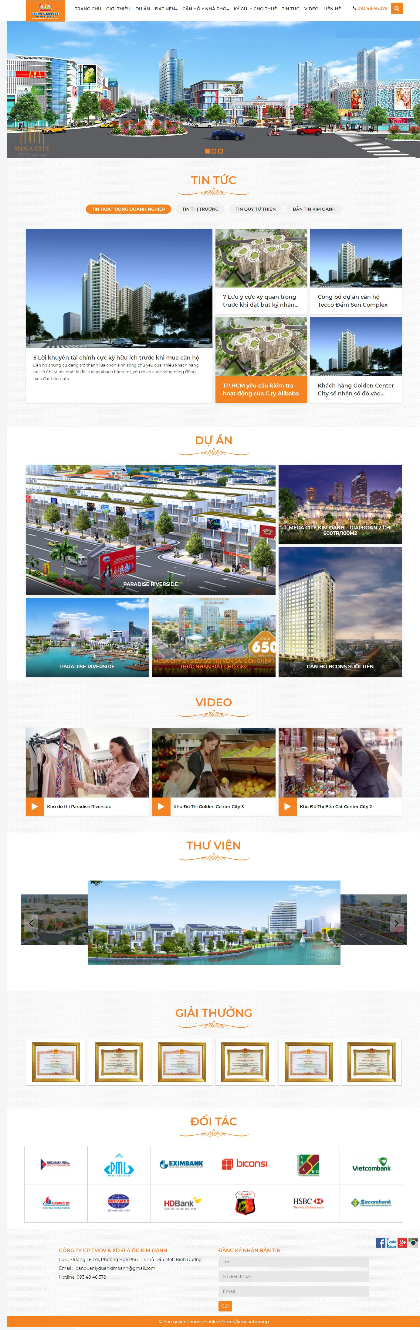 Mẫu website Kim Oanh Group