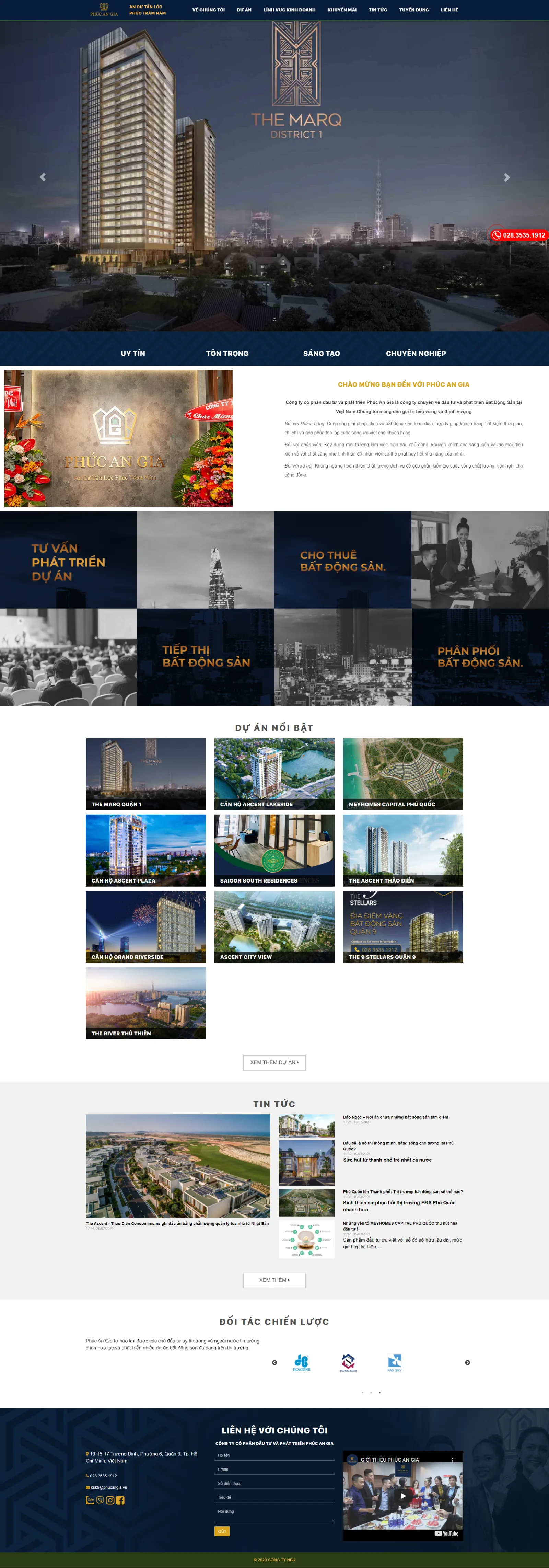 Mẫu website Phúc An Gia