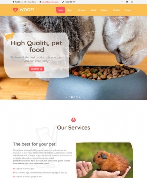 Mẫu website thú cưng Woof pet