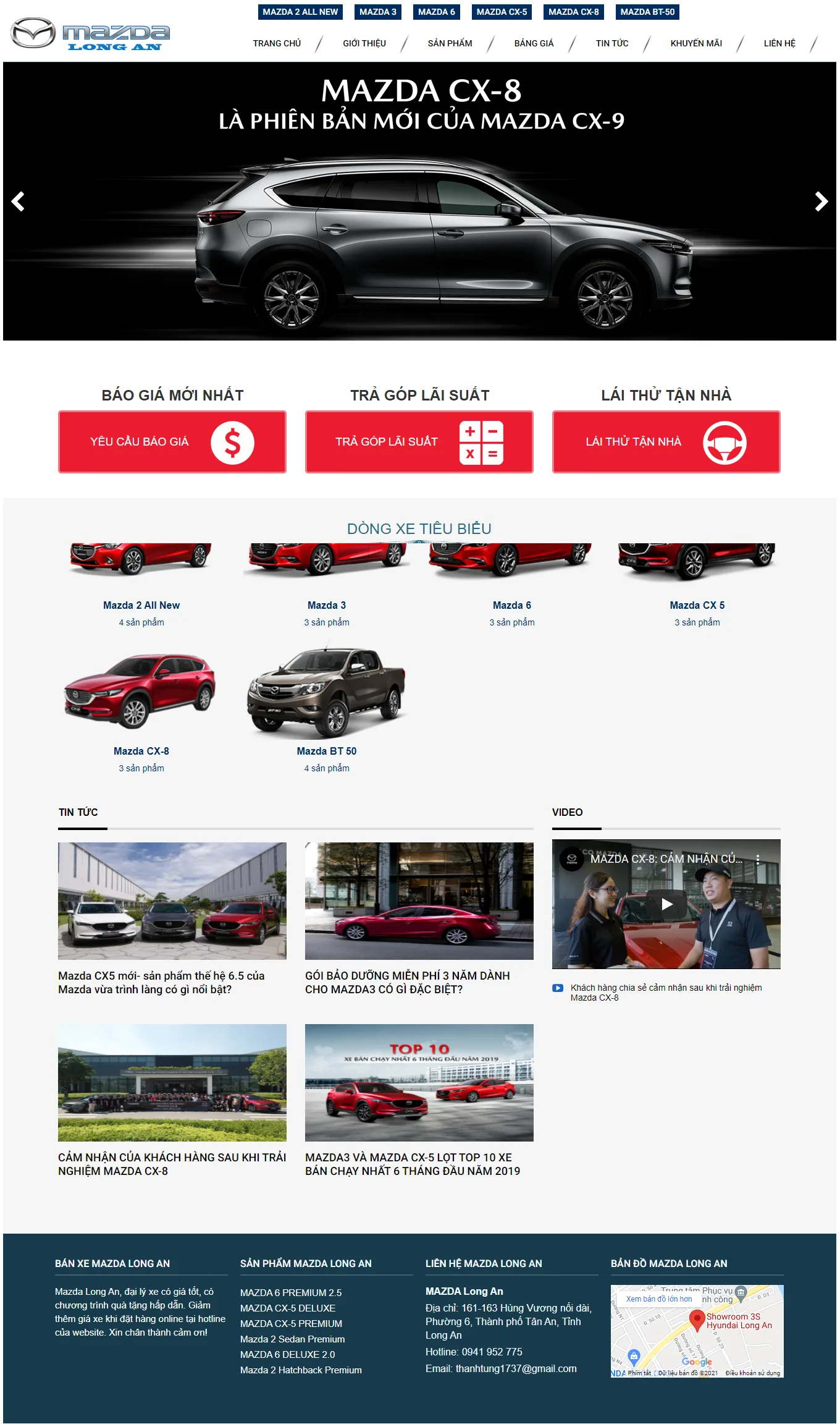 Mẫu website xe Ô tô Miền Nam