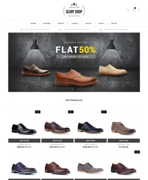Mẫu website bán giày Glory story