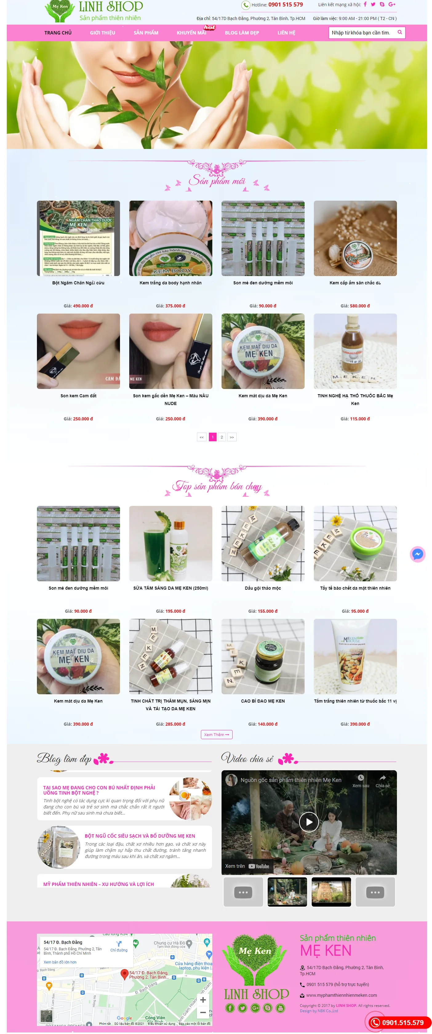 Mẫu website Mỹ Phẩm Mẹ Ken