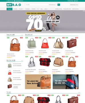 Mẫu website Shop thời trang túi xách