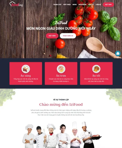 Mẫu website bán hàng thực phẩm Foodking