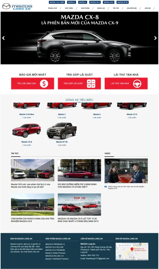 Mẫu website xe Ô tô Miền Nam