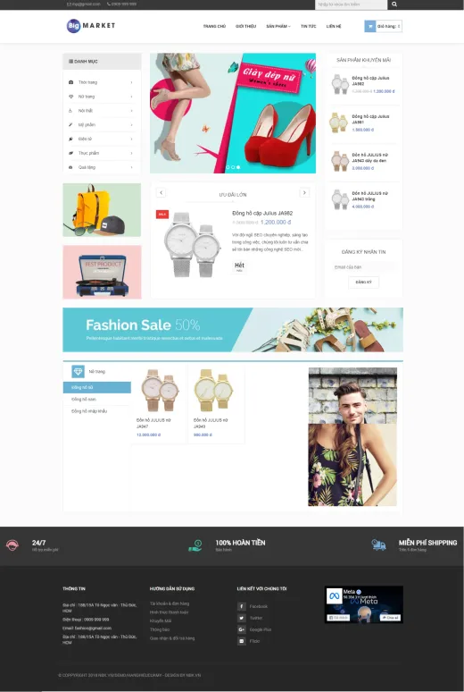 Mẫu website Thời Trang Đồng Hồ