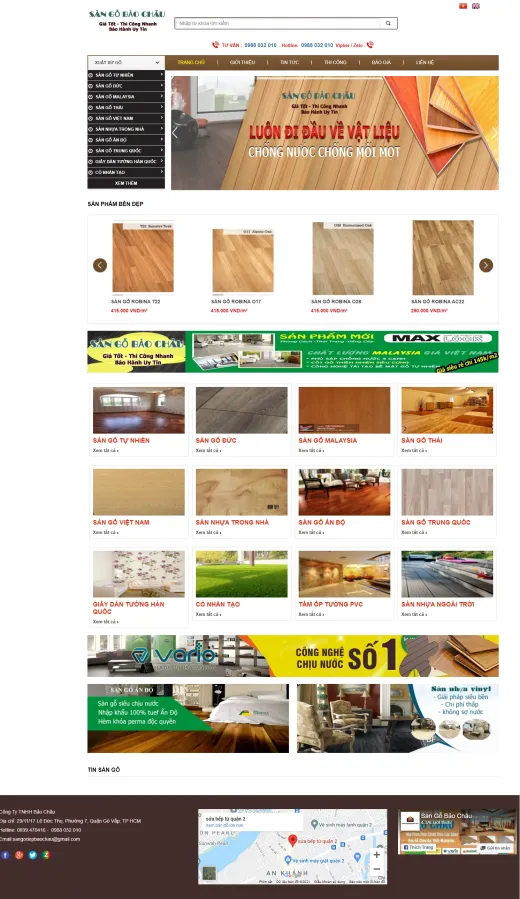 Mẫu website nội thất sàn gỗ