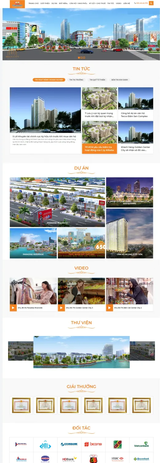 Mẫu website Kim Oanh Group