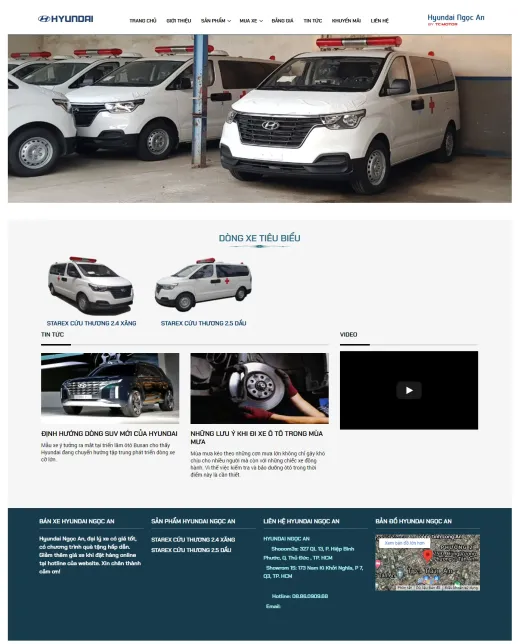 Mẫu web bán xe cứu thương
