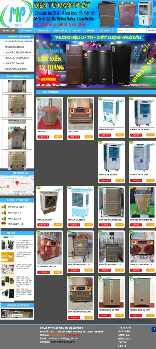 Mẫu website Loa Phát Kẹo Kéo