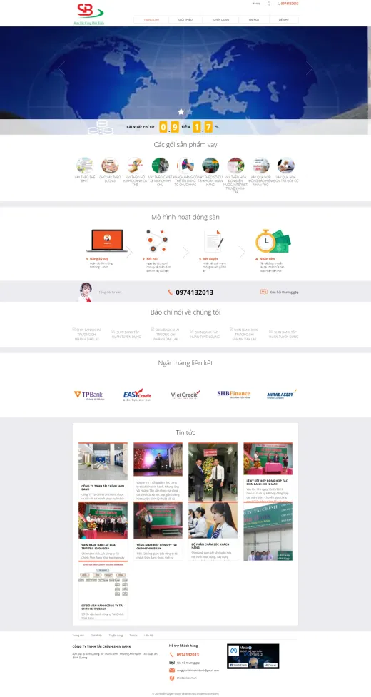 Mẫu website Ngân Hàng Shinbank