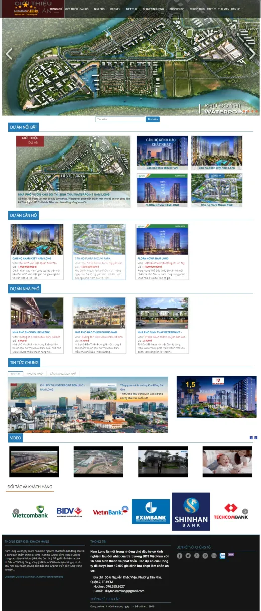 Mẫu website căn hộ Nam Long