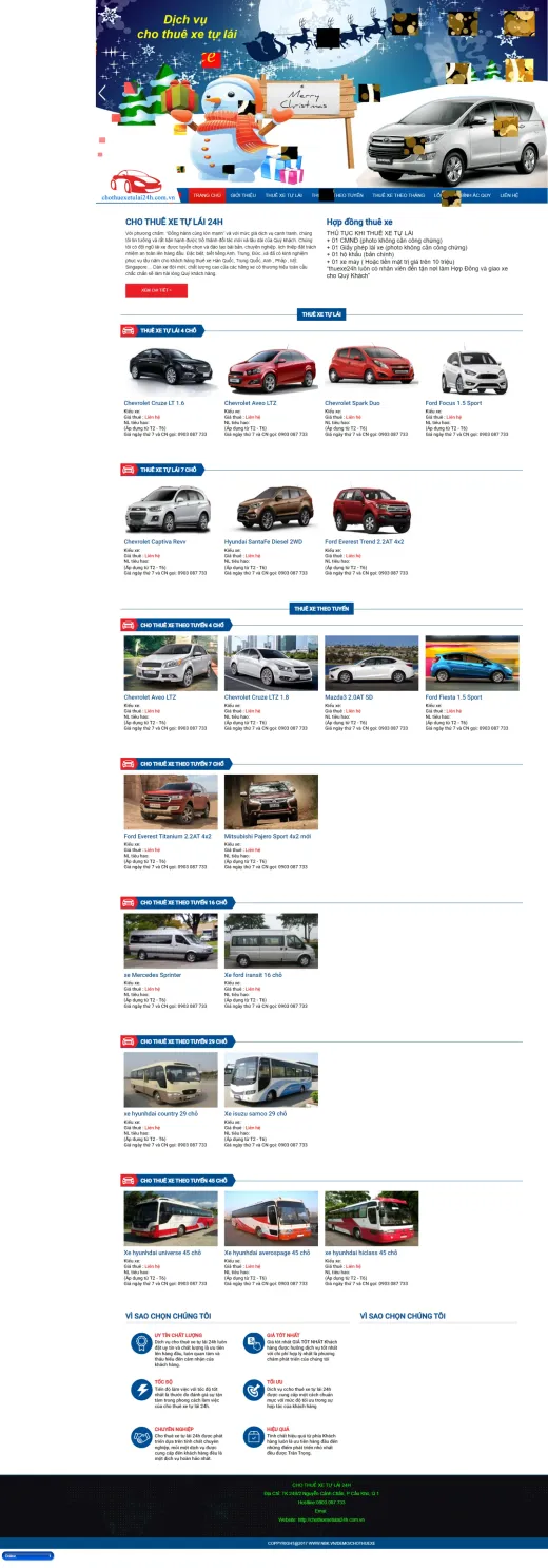 Mẫu website cho thuê xe