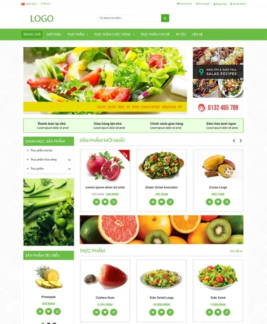 Mẫu website bách hóa thực phẩm