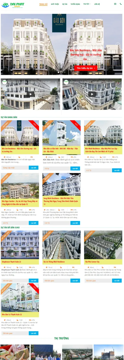 Mẫu website Chủ Đầu Tư Đại Phát