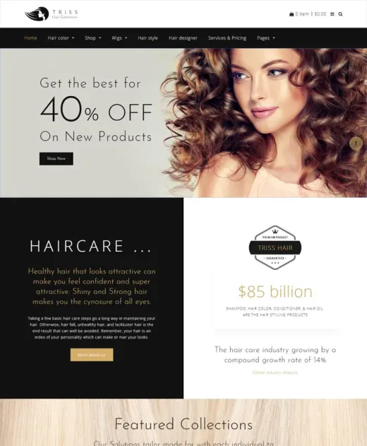 Mẫu website tiệm tóc Hair salon
