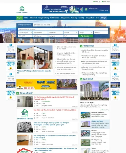 Mẫu website đăng tin rao vặt bất động sản Ehome