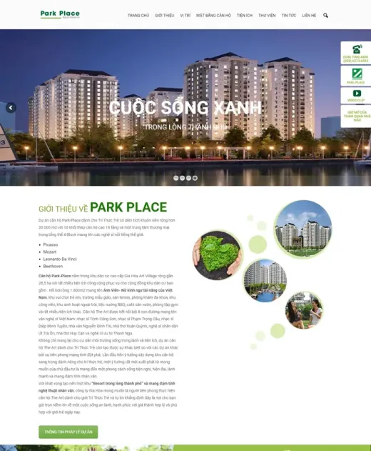 Mẫu website dự án Park Place