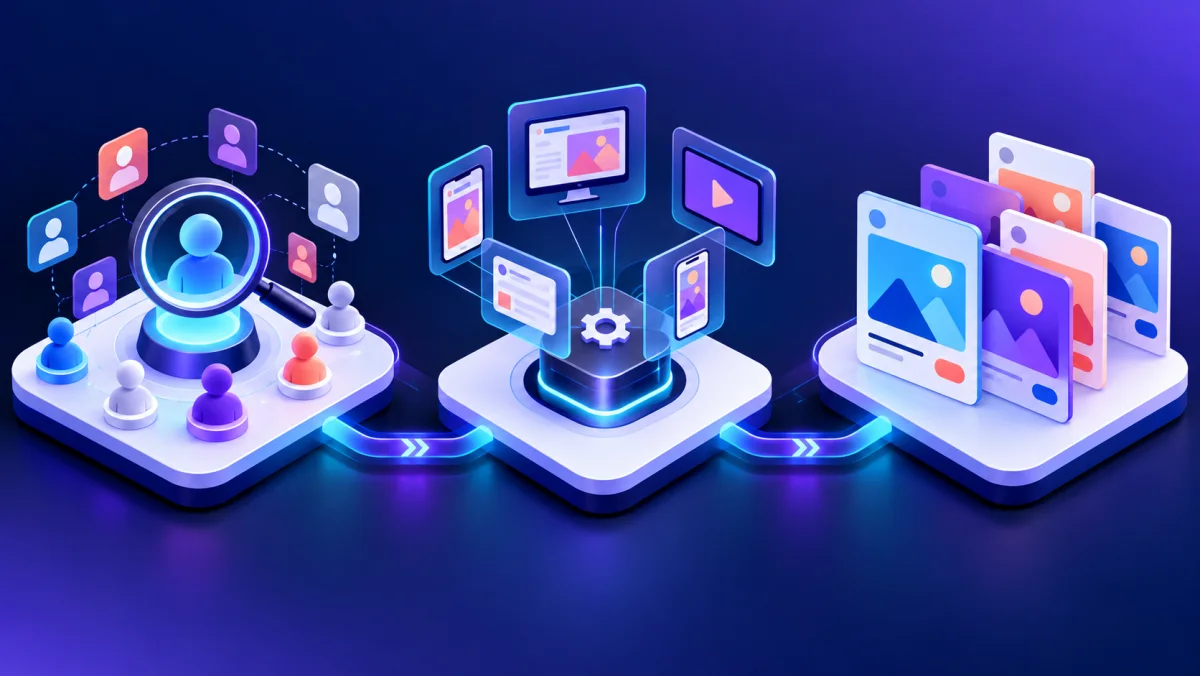 Minh họa ba khu vực tự động hóa quảng cáo Meta