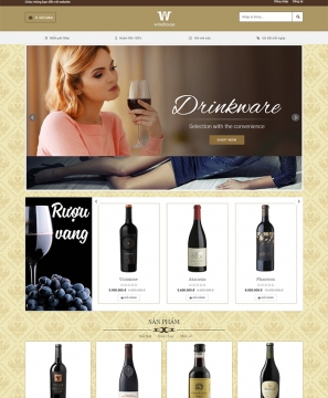Mẫu website kinh doanh rượu Luxury wine