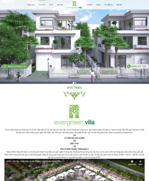 Mẫu website dự án Evergreen villa