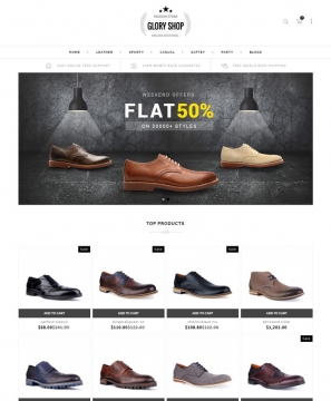 Mẫu website bán giày Glory story